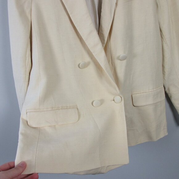 Sezane Christie Jacket Women Blazer 40 Butter Yellow Linen Career Preppy 766 - Picture 7 of 16